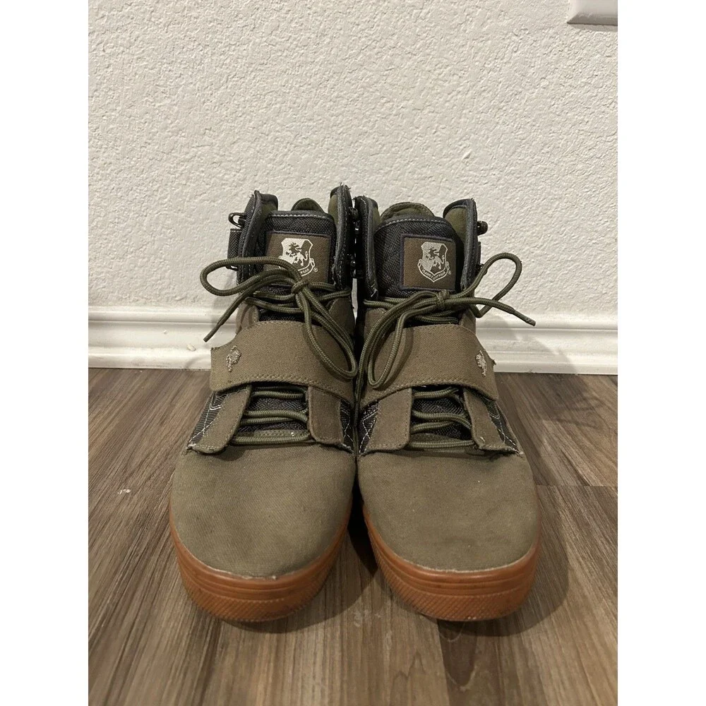 Vlado Atlas 2 High Top Sneakers Gray/Green Quilted Ankle Strap Men's Size 12